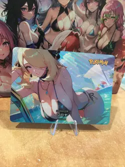 Waifu CCG Goddess Story Double Sided Anime Card Waifu Card Holo Cynthia Pokemon - Image 2