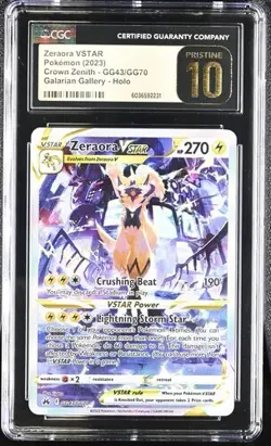 ✨✨✨ CGC Pristine 10 Zeraora VSTAR Crown Zenith GG43/GG70 Pokemon Card psa - Image 1