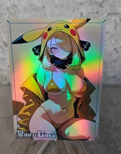 Cynthia Pokemon Trading Card Waifu Goddess Story Anime Girl holo Karte Manga - Image 1