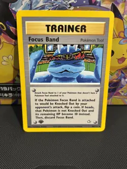 Pokemon Cards: Neo Genesis 1st Edition Rare: Focus Band 86/111 NM - Image 1