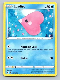 2022 Pokemon Card Lost Origin Luvdisc 38/196 - Image 1