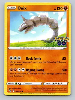 2022 Pokemon Card Pokemon GO Onix 36/78 - Image 5