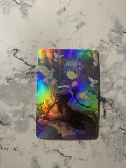 Rem Re: Zero Goddess Story Holographic Anime Girl Waifu Card Cute Bikini Art K - Image 1