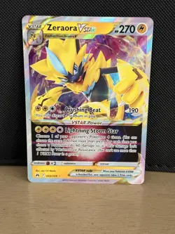 Pokemon Crown Zenith Zeraora VSTAR Ultra Rare Holo Card #55/159 - Image 1