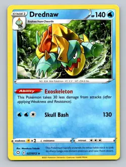 2021 Pokemon Card Shining Fates Drednaw 27/72 - Image 1