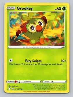 2021 Pokemon Card Shining Fates Grookey 11/72 - Image 1