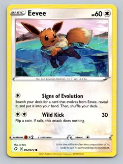 2021 Pokemon Card Shining Fates Eevee 52/72 - Image 1