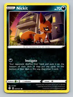 2021 Pokemon Card Shining Fates Nickit 47/72 - Image 1