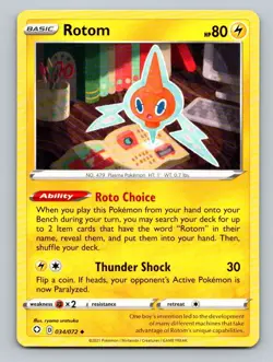 2021 Pokemon Card Shining Fates Rotom 34/72 - Image 1