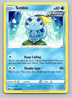 2021 Pokemon Card Chilling Reign Sobble 41/198 - Image 1