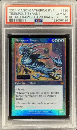 MTG Ravnica Remastered Tidespout Tyrant Foil Retroframe PSA 10 Numbered 097/500! - Image 1