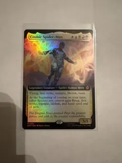 Cosmic Spider-man MTG extended art Foil Nm/M Magic The Gathering Rare Card - Image 1