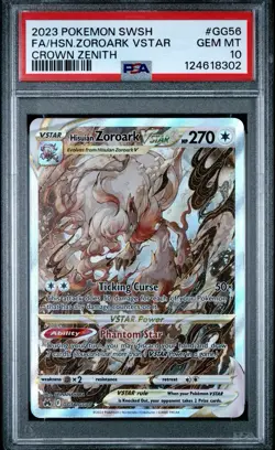 Hisuian Zoroark VSTAR GG56 Pokemon Sword and Shield Crown Zenith 2023 PSA 10 - Image 1