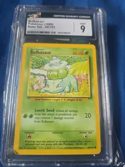 1999 POKEMON BASE SET 44/102 BULBASAUR PSA 9 MINT+ - Image 1