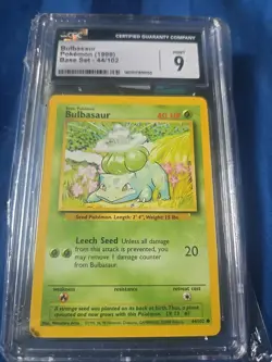 1999 POKEMON BASE SET 44/102 BULBASAUR PSA 9 MINT+ - Image 2