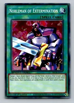 2020 Yugioh Spell Card Nobleman of Extermination SBCB-EN117 1st Edition Common - Image 1