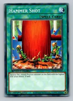 2020 Yugioh Spell Card Hammer Shot SBCB-EN162 1st Edition Common - Image 1