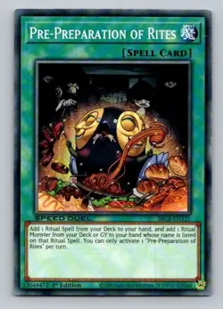 2020 Yugioh Spell Card Pre-Preparation of Rites SBCB-EN121 1st Edition Common - Image 1