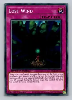 2020 Yugioh Trap Card Lost Wind SBCB-EN146 1st Edition Common - Image 1