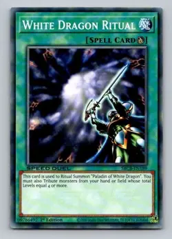 2020 Yugioh Spell Card White Dragon Ritual SBCB-EN189 1st Edition Common - Image 1