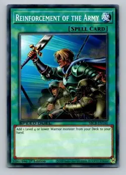 2020 Yugioh Spell Card Reinforcement Of The Army SBCB-EN160 1st Edition Common - Image 1