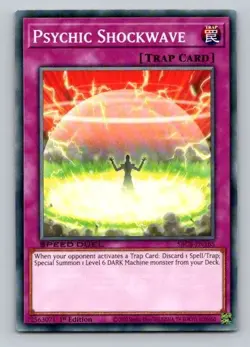 2020 Yugioh Trap Card Psychic Shockwave SBCB-EN165 1st Edition Common - Image 1