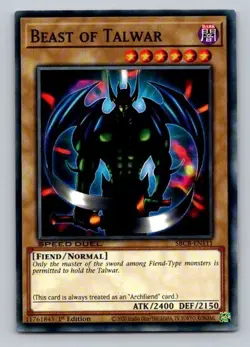2020 Yugioh Beast of Talwar SBCB-EN111 1st Edition Common - Image 1