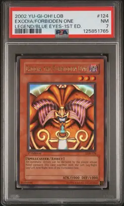 2002 Yugioh EXODIA THE FORBIDDEN ONE 1st Edition LOB-124 English PSA 7 NM! - Image 1