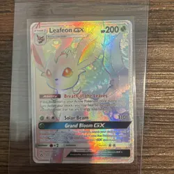 Pokemon Leafeon GX Full Art Holo Card 157/156 Ultra Prism Rainbow Secret Rare LP - Image 1