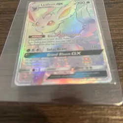 Pokemon Leafeon GX Full Art Holo Card 157/156 Ultra Prism Rainbow Secret Rare LP - Image 2