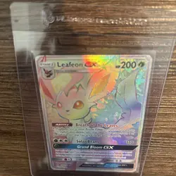 Pokemon Leafeon GX Full Art Holo Card 157/156 Ultra Prism Rainbow Secret Rare LP - Image 3