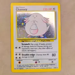 Chansey 3/102 Pokemon Base Set Unlimited Holo Rare Card WOTC LP Lightly Played - Image 1