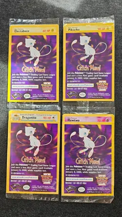 Sealed POKEMON Pikachu Dragonite Mewtwo Electabuzz First Movie Black Star card - Image 1