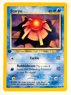 Staryu - 56/64 - 1st Edition - Neo Revelation - Vintage WOTC era Pokemon Card - Image 1