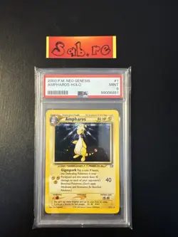 PSA 9 Ampharos Holo Rare Neo Genesis 1/111 Pokemon Card - Image 1
