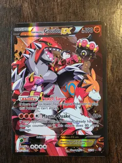 Pokemon TCG Team Magma's Groudon EX Holo Full Art Rare Card 15/34 Double Crisis - Image 1