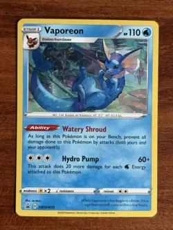Vaporeon - SWSH072 Sword & Shield Black Star Promo Card POKEMON TCG - Image 1