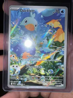 Ducklett 109/086 Pokemon TCG Scarlet & Violet White Flare Illustration Rare Card - Image 1