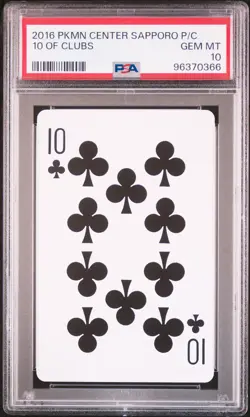 2016 POKEMON CENTER SAPPORO PLAYING CARDS 10 OF CLUBS PSA 10 - Image 1