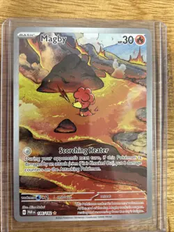 Pokemon TCG Magby 186/182 Paradox Rift Full Art Illustration Rare Card - Image 1