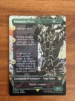 MTG Final Fantasy - Summon Titan (Borderless) FOIL #373 Rare - Image 1