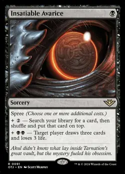 Insatiable Avarice Light Play, English Magic the Gathering MTG Outlaws of Thunde - Image 1