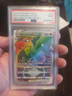 Pokemon TCG Charizard VSTAR 174/172 Brilliant Stars Secret Rare Card PSA 9 - Image 1
