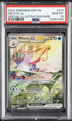 2024 POKEMON SSP EN-SURGING SPARKS SPECIAL ILLUSTRATION RARE MILOTIC EX PSA 10 - Image 1