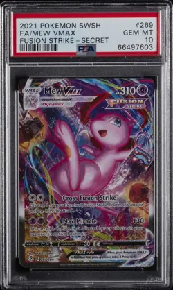 2021 POKEMON SWORD & SHIELD FUSION STRIKE SECRET #269 FULL ART/MEW VMAX PSA 10 - Image 1