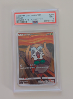 Rowlet #290 SM-P Pokemon Japanese Munch Scream Promo Full Art PSA 9 Gem Mint - Image 2