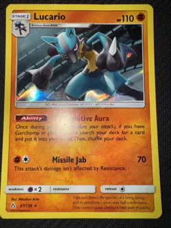 Lucario - 67/156 - Holo Rare Ultra Prism Set TCG - Pokemon Card - NM - Image 1
