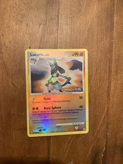 Pokemon Lucario Diamond and Pearl 6/130 Reverse Holo Stamped Card - Image 1