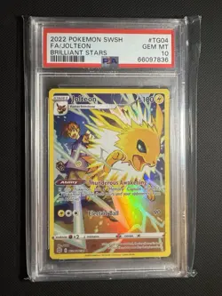 2022 POKEMON SWORD & SHIELD BRILLIANT STARS #TG04 FULL ART/JOLTEON PSA 10 - Image 1