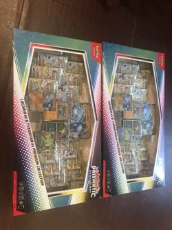 2x Pokemon TCG Prismatic Evolutions Lucario Ex & Tyranitar Ex Premium Collection - Image 1